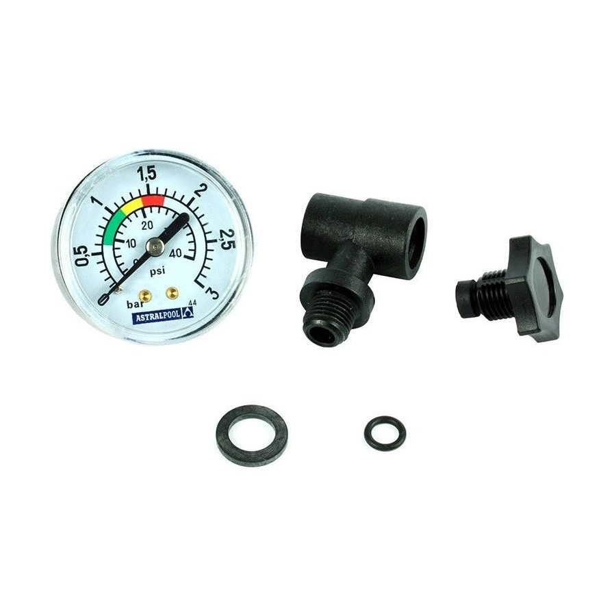 ASTRALPOOL Manómetro con Te Purga Manómetro Rosca Trasera