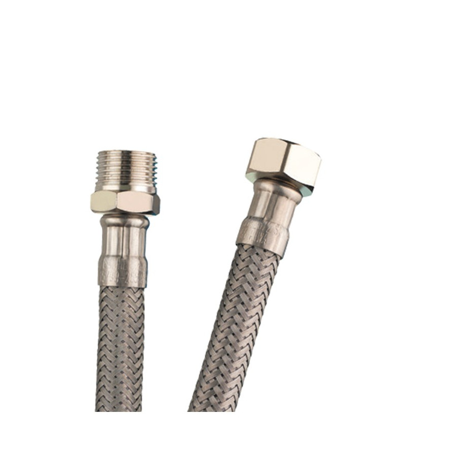 Flexo Sanitario Standard 13mm Inoxidable 3/8 x 3/8 Macho - Hembra 20 cm