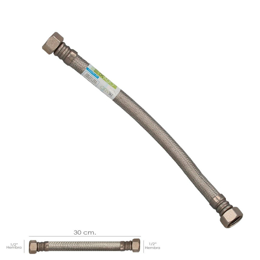 Flexo Inoxidable Termo 1/2 Hembra - Hembra 35 cm