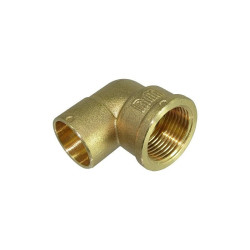 Codo de Latón 22 mm x 3/4 Rosca Hembra