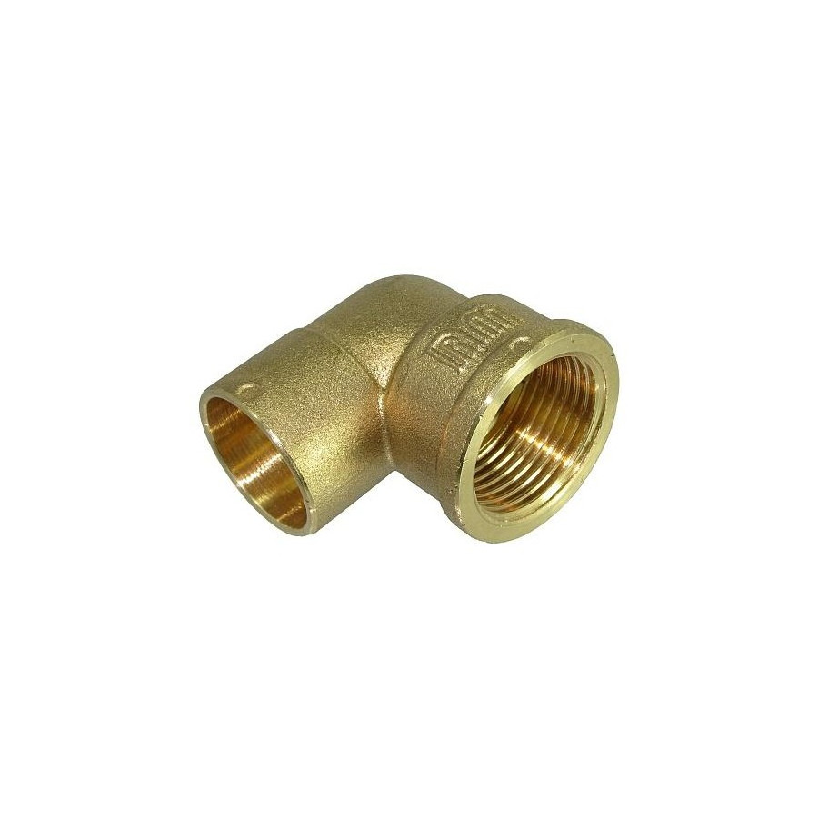 Codo de Latón 22 mm x 3/4 Rosca Hembra