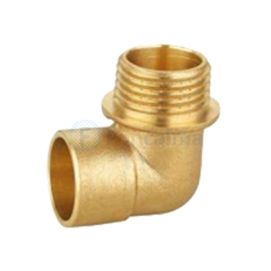 Codo de Latón 18 mm x 3/4 Rosca Macho