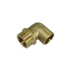 Codo de Latón 22 mm x 3/4 Rosca Macho