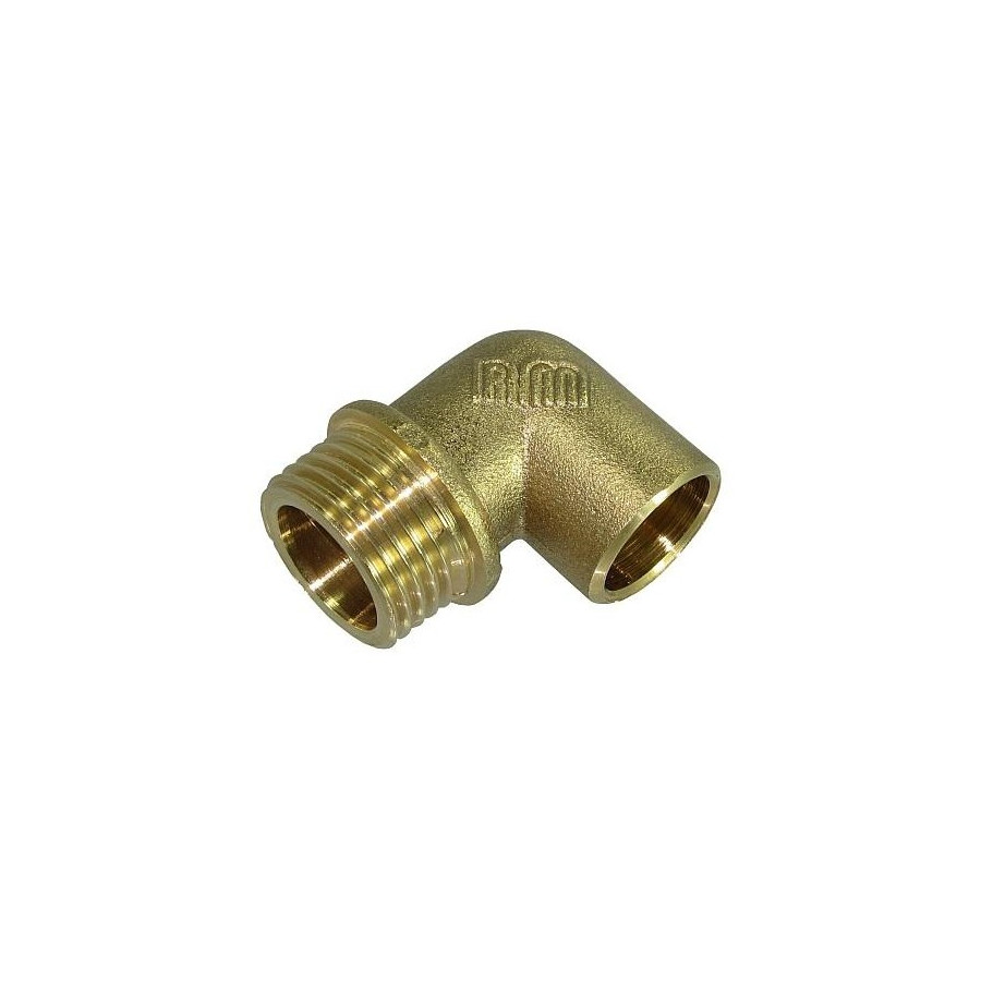 Codo de Latón 22 mm x 3/4 Rosca Macho