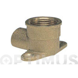 Codo Mural de Latón 22 mm x 3/4