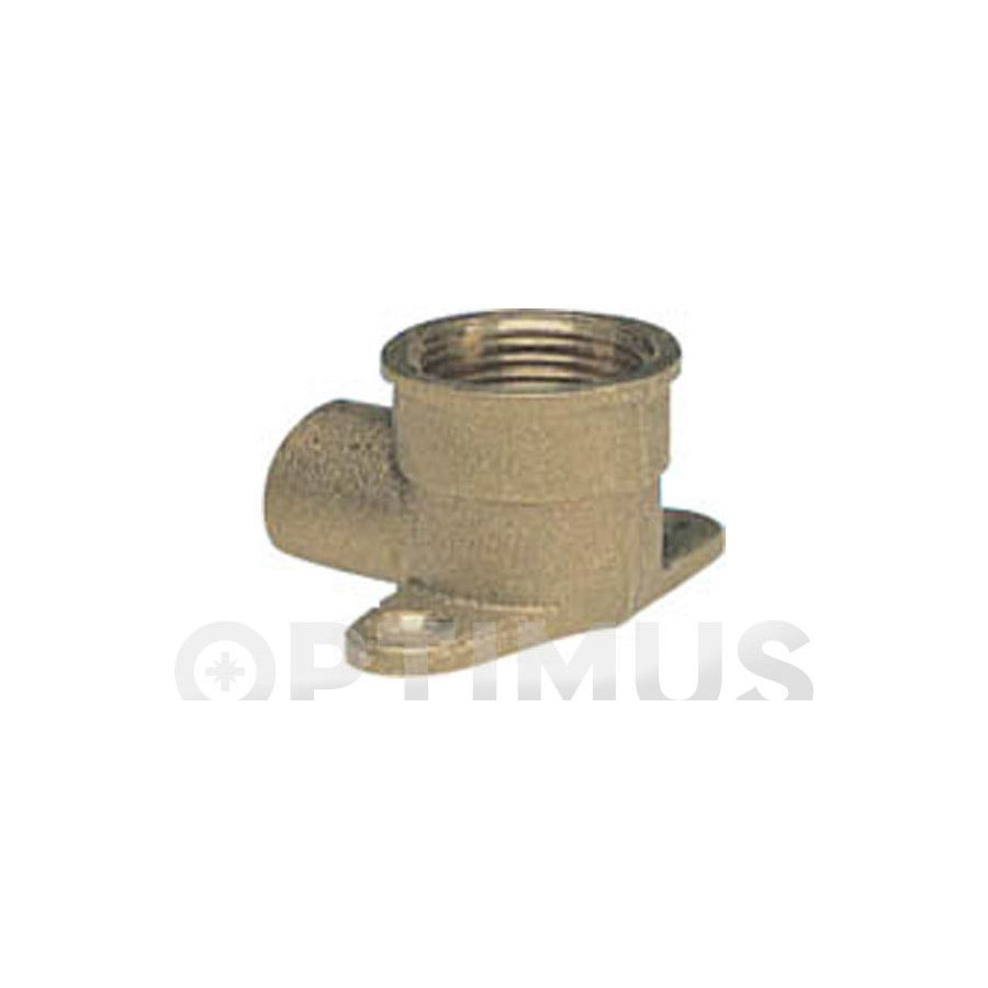 Codo Mural de Latón 22 mm x 3/4