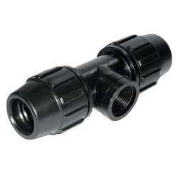 Te de Polietileno 25 mm x 3/4 Rosca Hembra
