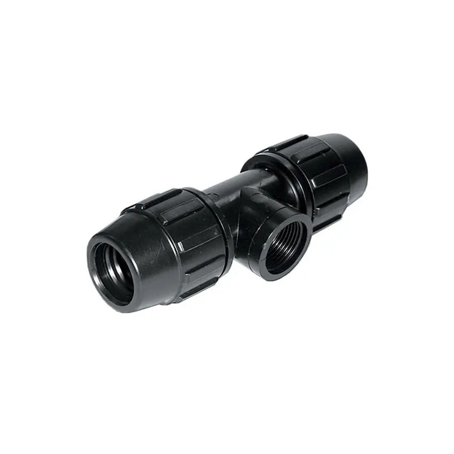 Te de Polietileno 25 mm x 3/4 Rosca Hembra