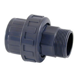 Enlace 3 Piezas de PVC Presión 63 mm x 2 Rosca Macho