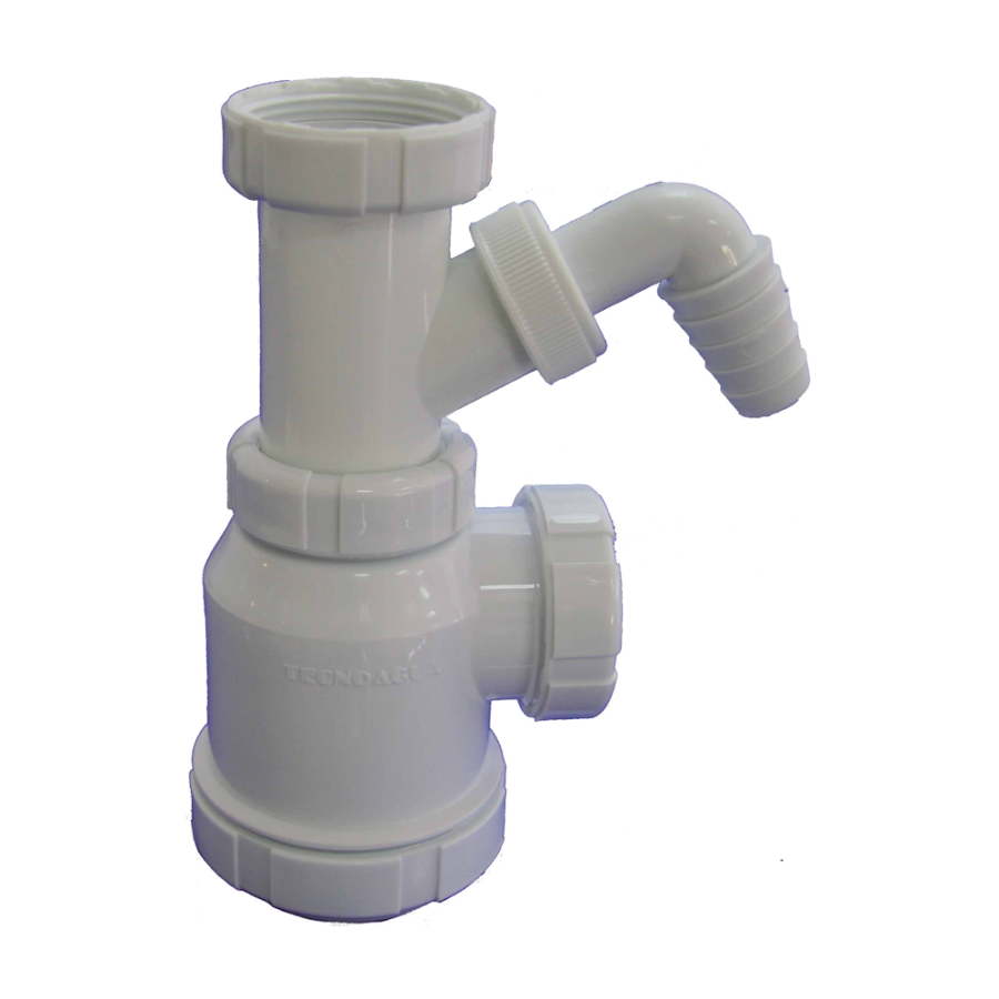 Sifón Botella 1 1/2 con Racor Lavadora