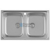 ROCA Fregadero de 2 Senos 80 x 49 cm Inoxidable J80
