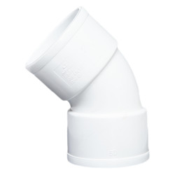Codo PVC Sanitario 40 mm 45º Hembra - Hembra Blanco
