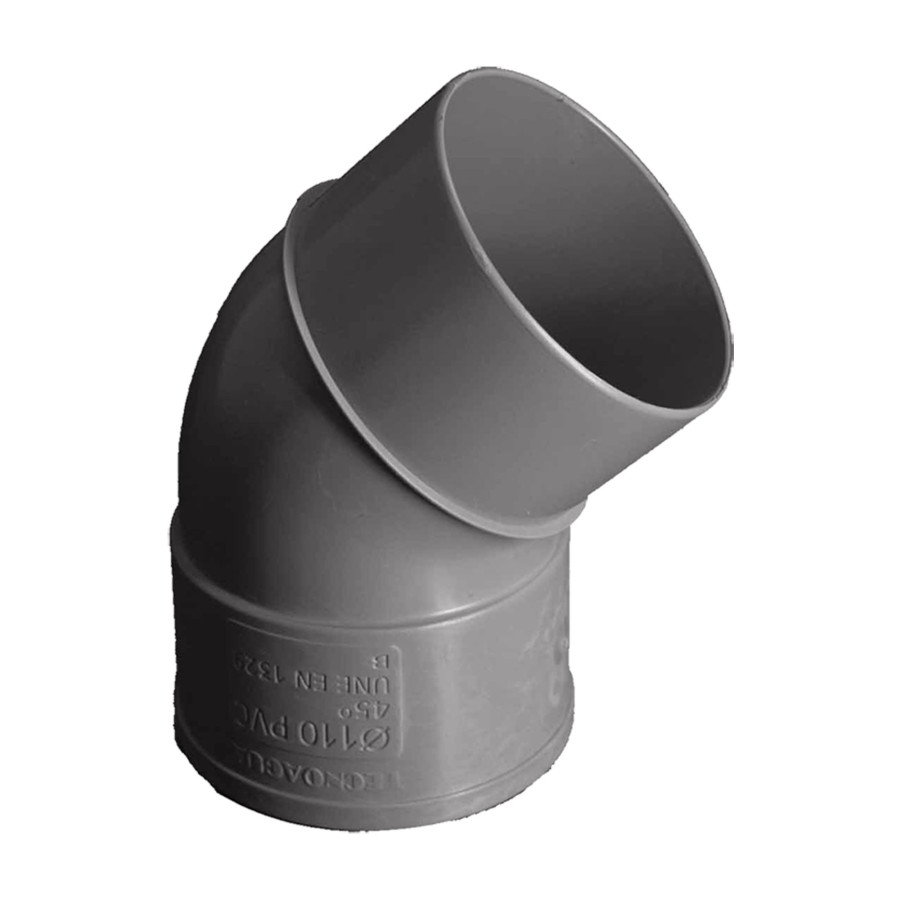 Codo PVC Sanitario 160 mm 45º Macho - Hembra
