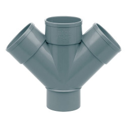 Derivación Doble Plana 90 mm 45º