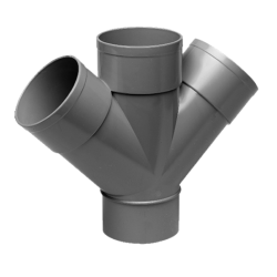 Derivación Doble Plana 200 mm 45º