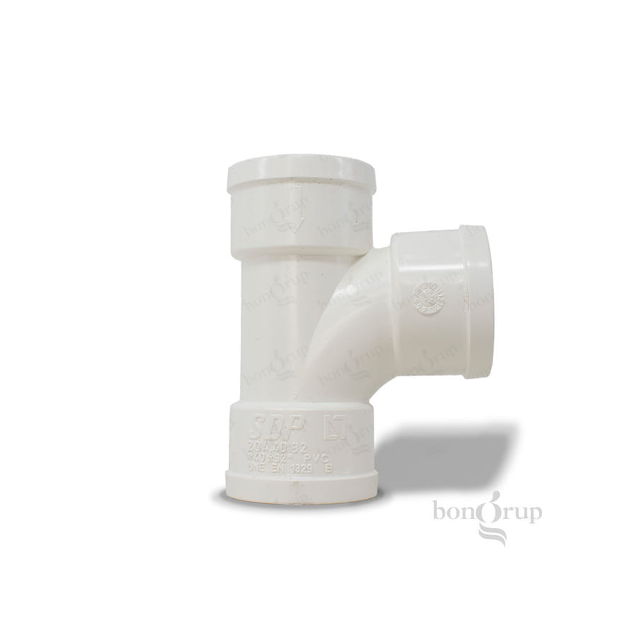 Te PVC Sanitario 40 mm 45º Hembra - Hembra Blanco