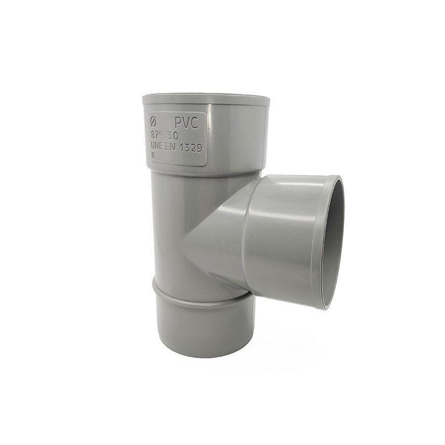 Te PVC Sanitario 75 mm 87º Macho - Hembra