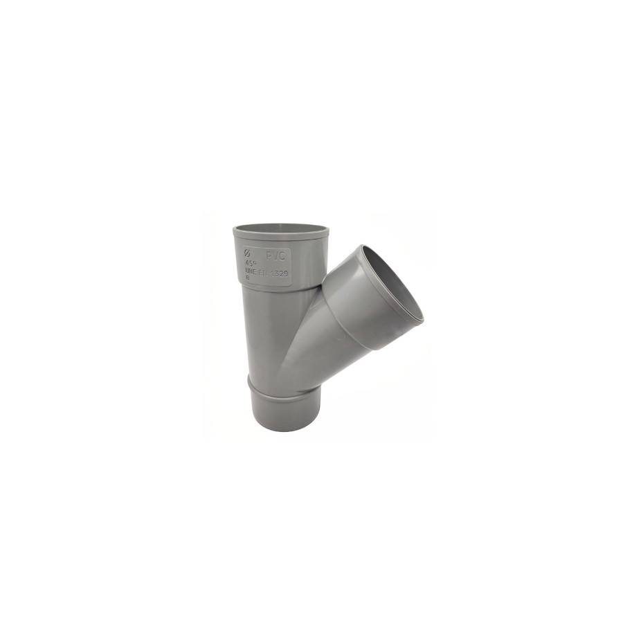 Te PVC Sanitario 90 mm 45º Macho - Hembra
