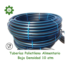 Tubería de Polietileno Alimentario Baja Densidad 63 mm 10 Atm (Metro)