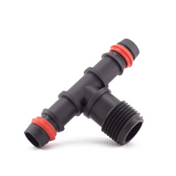 Te de Goteo 16 mm x 3/4 Rosca Macho