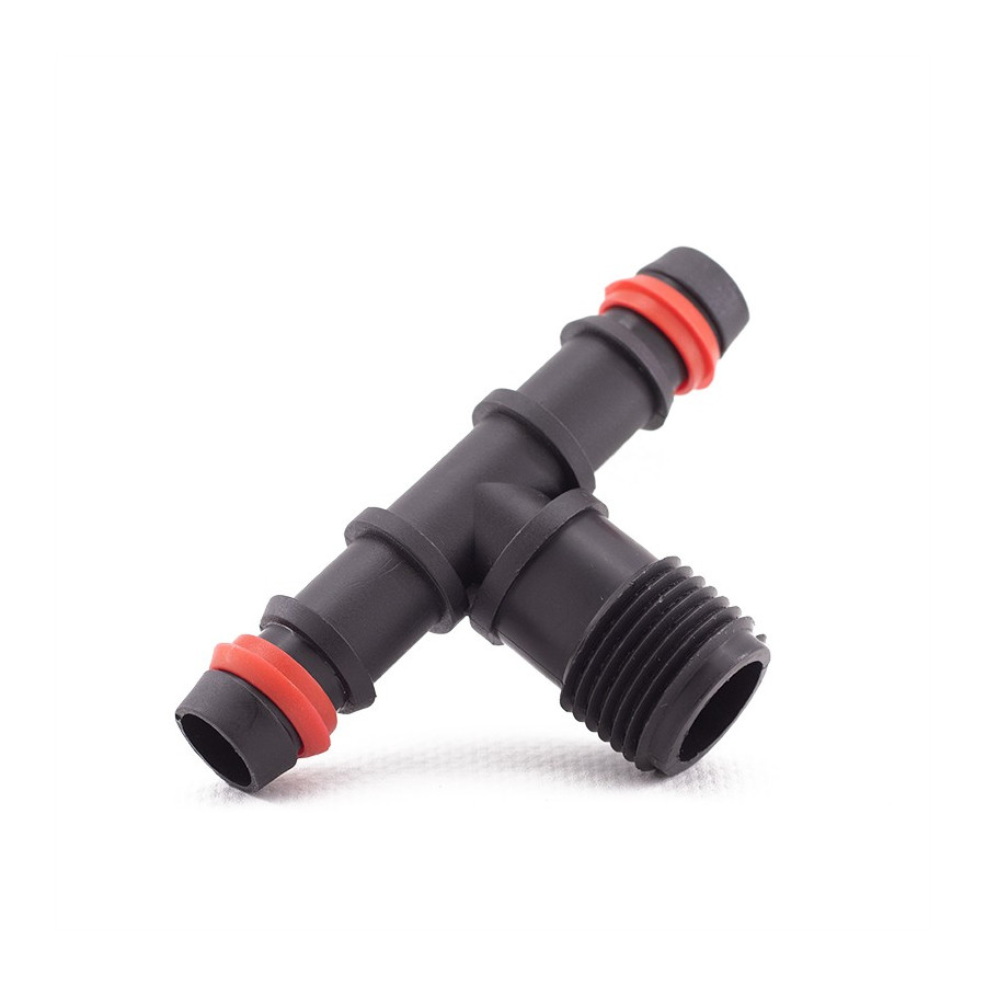 Te de Goteo 16 mm x 3/4 Rosca Macho