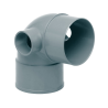Codo PVC Sanitario 90 mm 87º con 2 Tomas de 50 mm