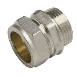 Entronque de Compresión de Cobre 15 mm x 1/2 Rosca Macho