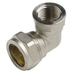 Codo de Compresión de Cobre 15 mm x 1/2 Rosca Hembra