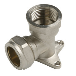 Codo de Compresión de Cobre con Plaqueta 15 mm x 1/2 Rosca Hembra