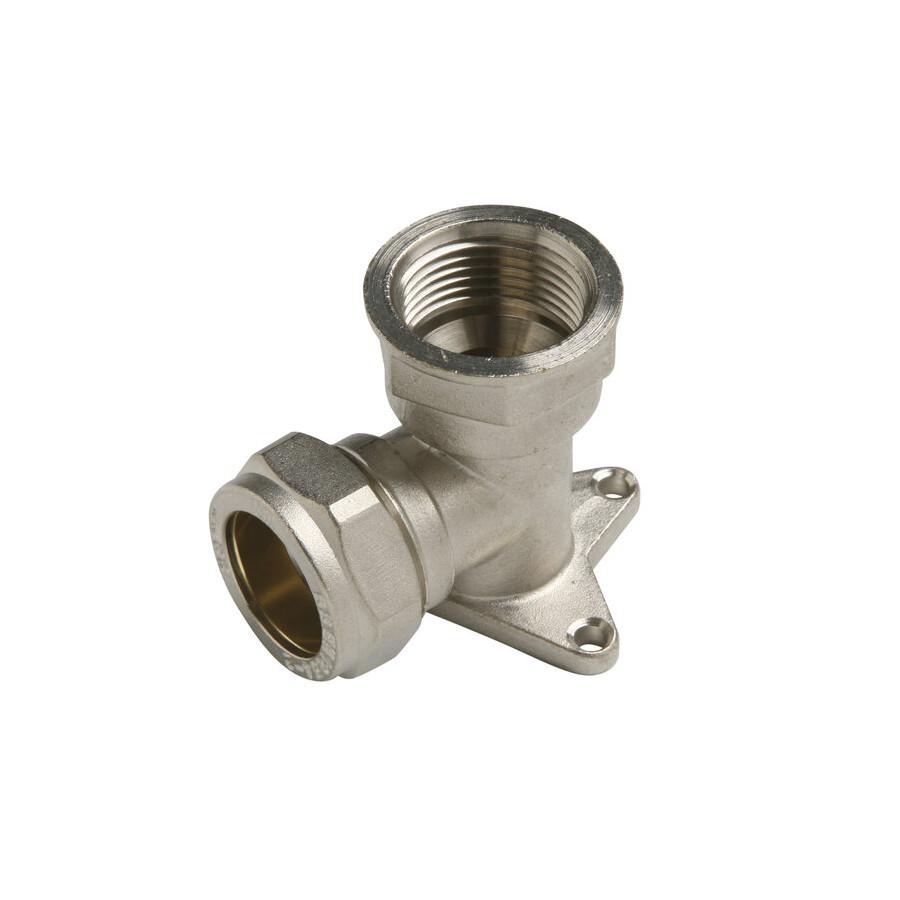 Codo de Compresión de Cobre con Plaqueta 15 mm x 1/2 Rosca Hembra