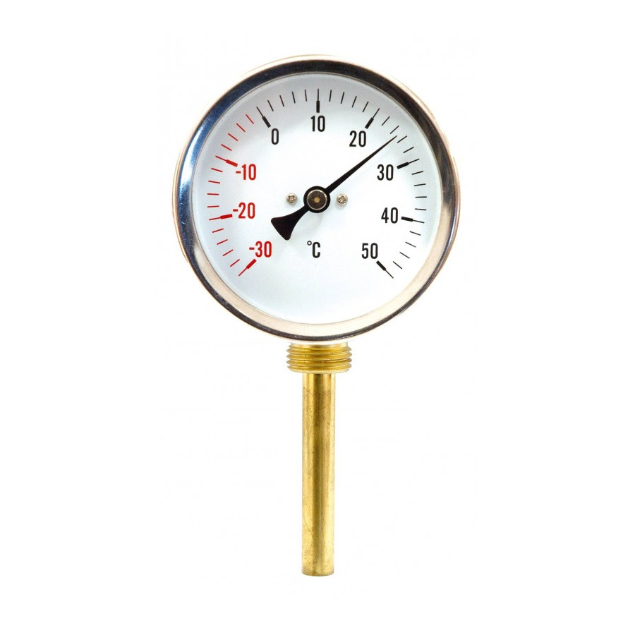 Termómetro con Vaina 50 mm 0 a 120 ºC Diámetro 65 mm