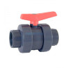 Válvula de Bola de PVC Presión 1 1/2 16 Atm Asimétrica Negra