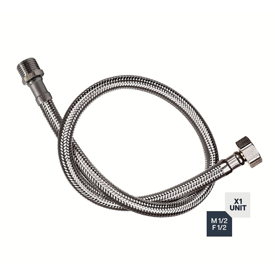 Flexo Inoxidable Termo 1/2 Macho - Hembra 40 cm