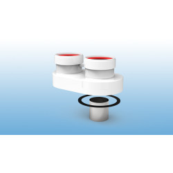 FIG Adaptador Biflujo 60/100 2 x 80 mm