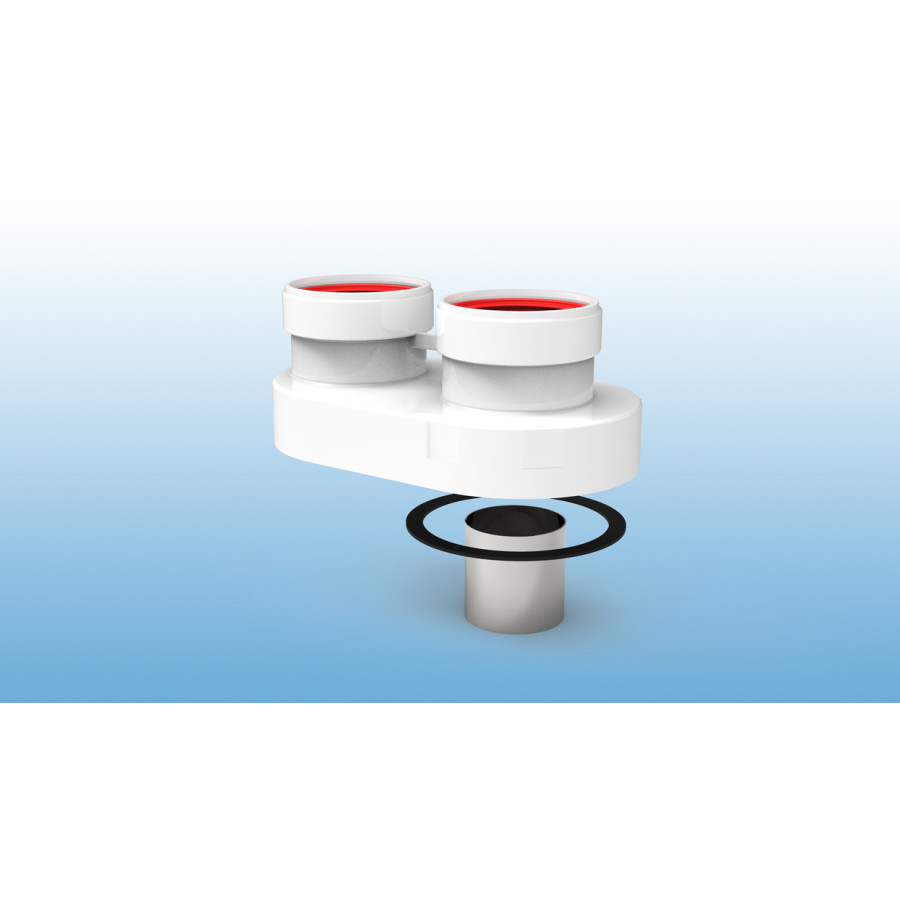 FIG Adaptador Biflujo 60/100 2 x 80 mm