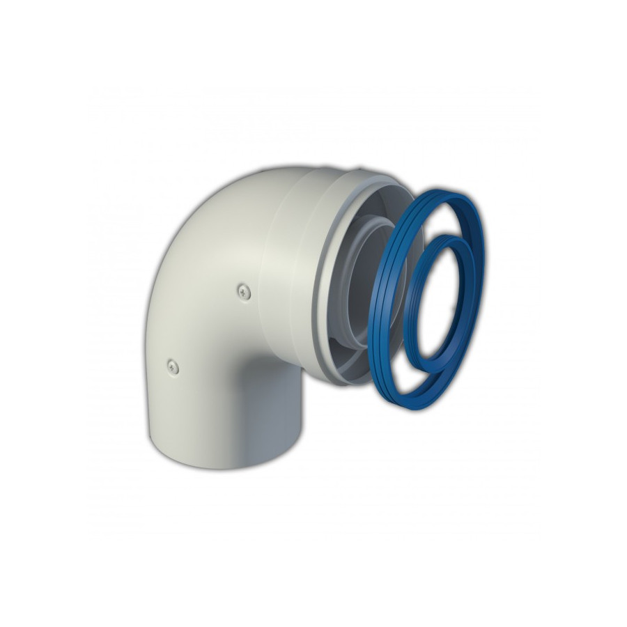 FIG Codo Coaxial 60/100 mm 90º Macho - Hembra