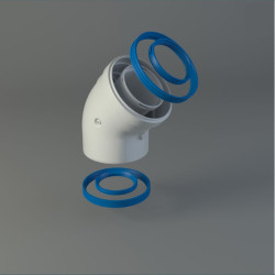 FIG Codo Coaxial 80/110 mm 45º Macho - Hembra