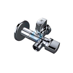 America Llave Escuadra Doble Lavadora 1/2 x 3/8 x 3/4