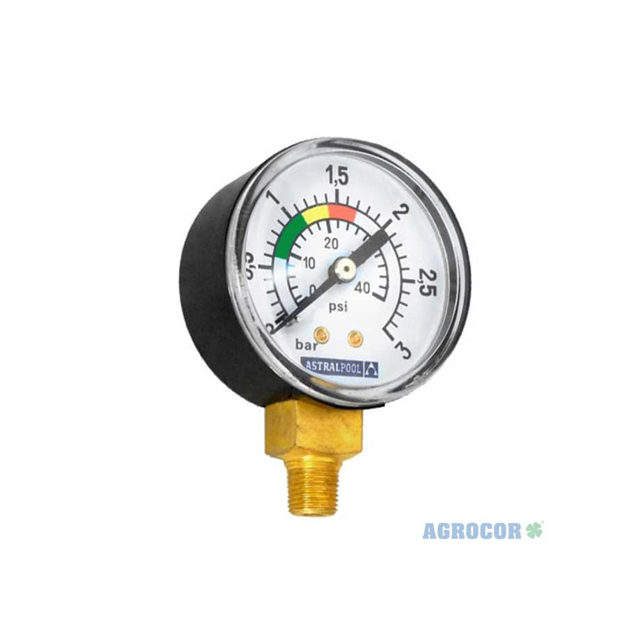 ASTRALPOOL Manómetro Filtro Piscina 0 a 3 Bar 1/4 Vertical