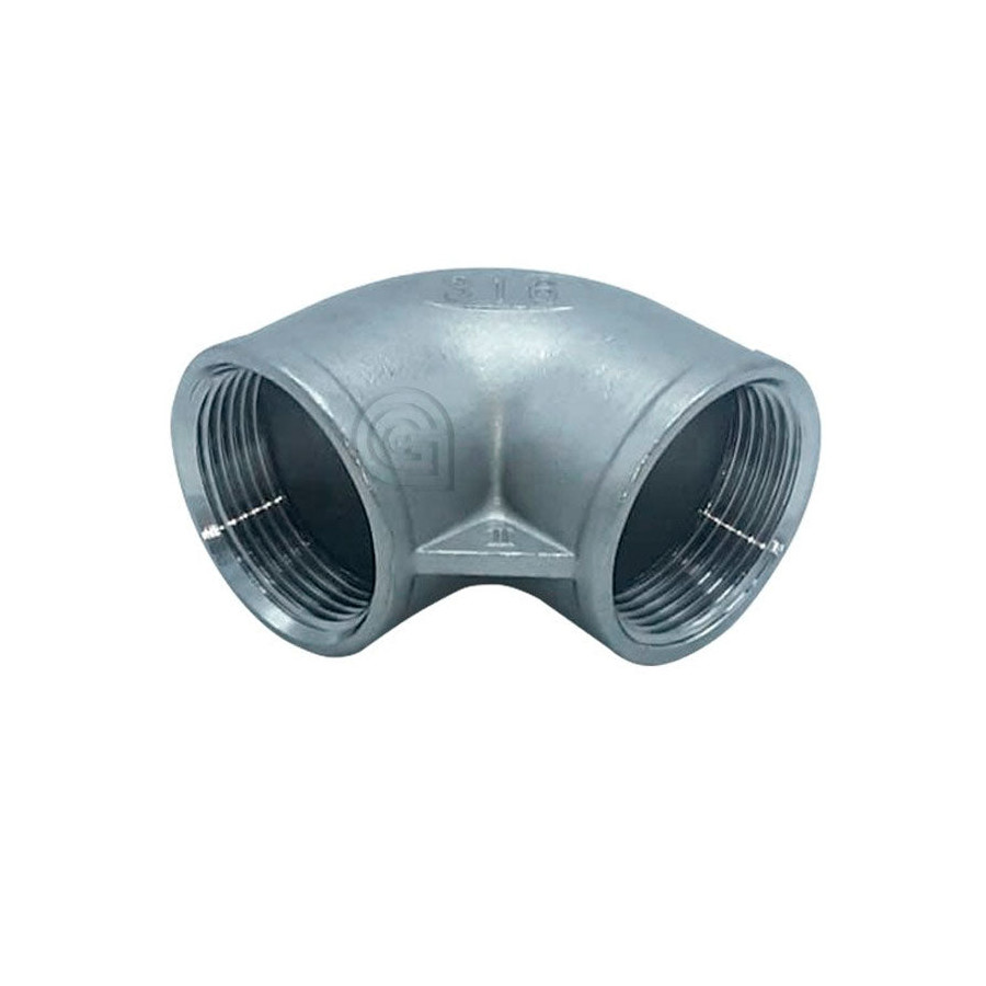 Codo Acero Inox. 316 Rosca 1 Hembra - Hembra