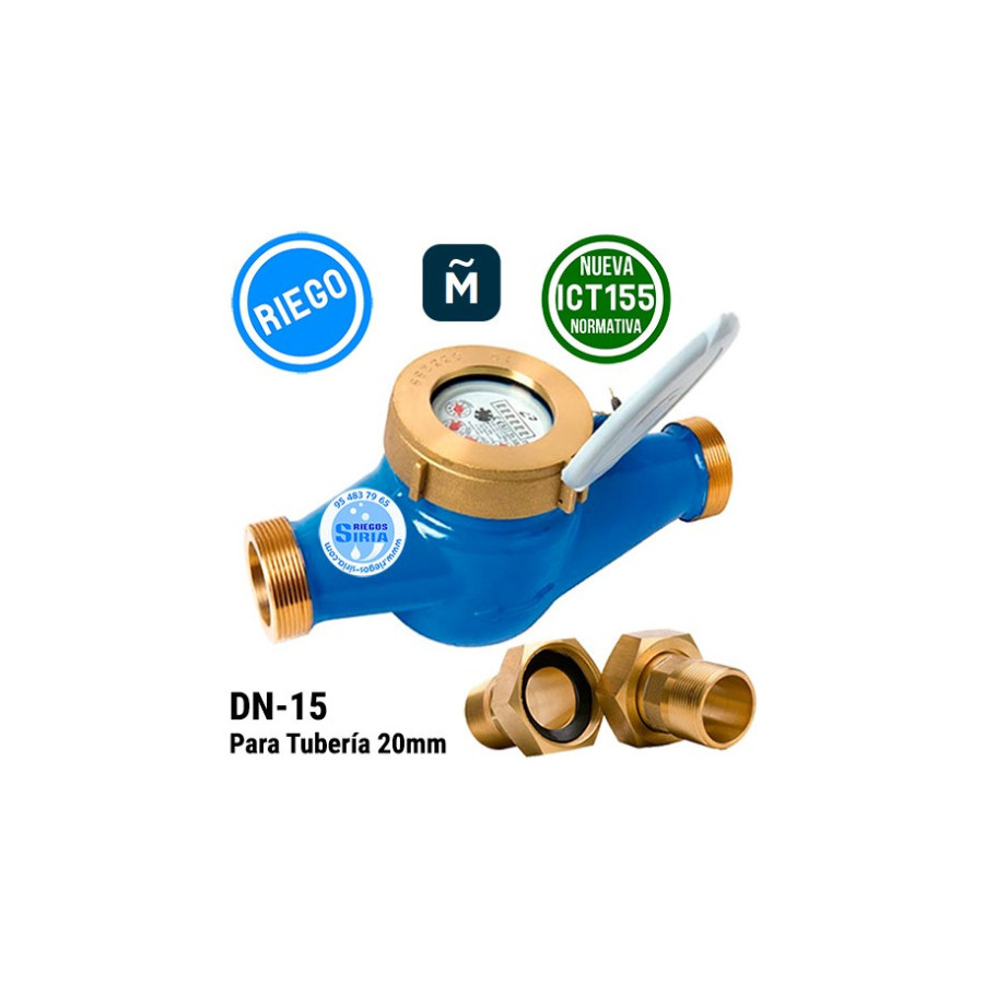 Contador de Agua Riego/industrial Chorro Múltiple DN 15 (3/4 x 1/2)