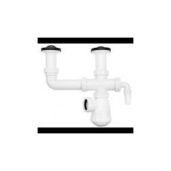 Desagüe Sifón Botella 2 Senos con Válvula