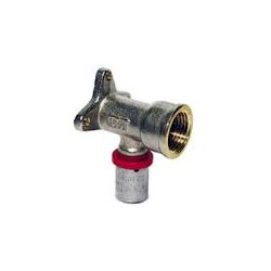 Codo PEX/MC Plaqueta Compresión 16 mm x 1/2