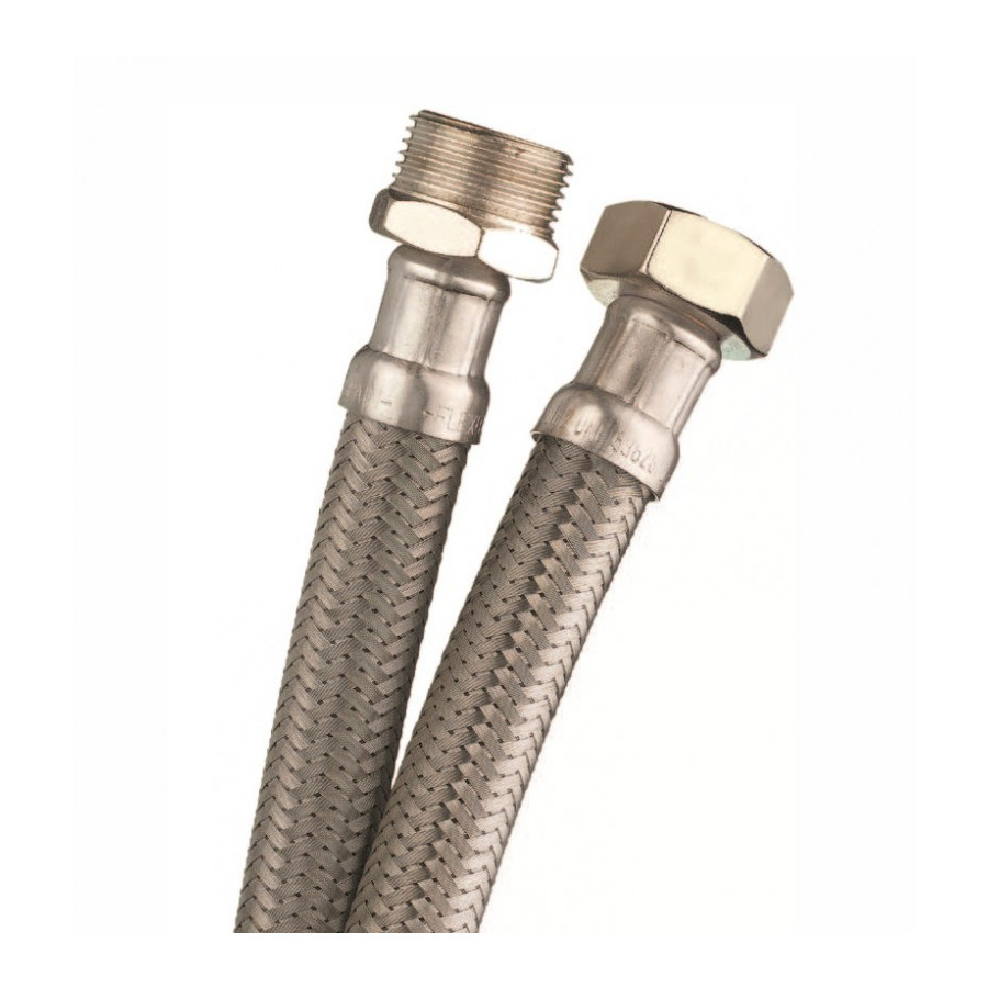 Flexo Sanitario Standard 13mm Inoxidable 1/2 x 1/2 Macho - Hembra 25 cm